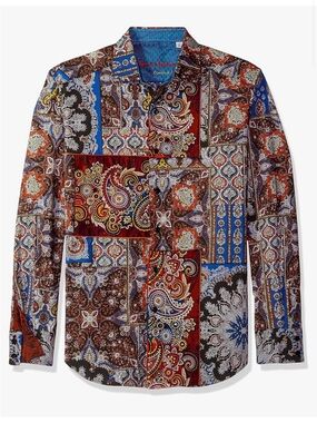 Robert Graham Limited Men's Multi-Color Paisley Patchwork Button-Down Shirt